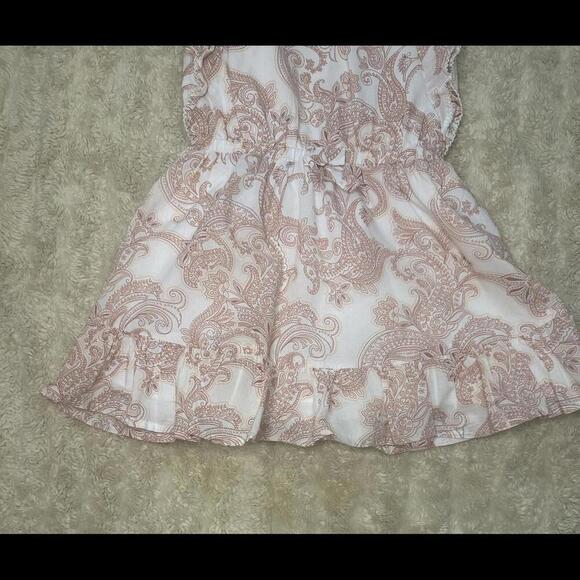 Janie & Jack red/pink/white paisley flutter sleeve cotton summer dress Size 3 - Picture 5 of 9